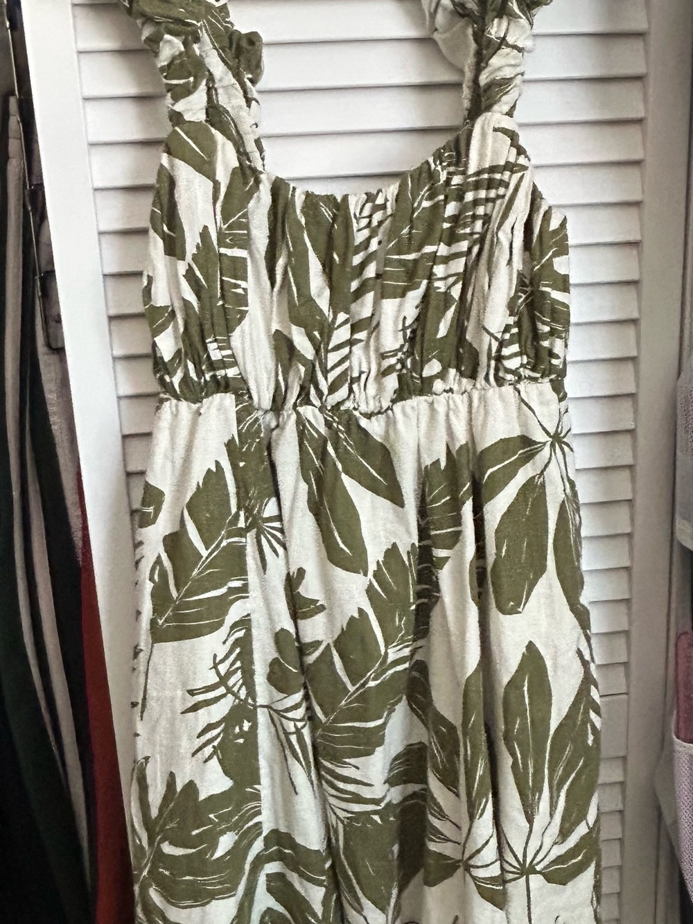 Abercrombie & Fitch Olive and White Printed Sundress